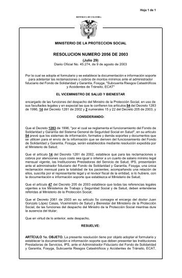 resolución 2056 de 2003