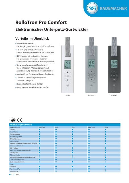 Datenblatt RolloTron Comfort - Rademacher