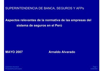 SUPERINTENDENCIA DE BANCA, SEGUROS Y AFPs ... - Sbs.gob.pe