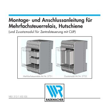 Bedienungsanleitung Mehrfachsteuerrelais/Hutschiene - Rademacher