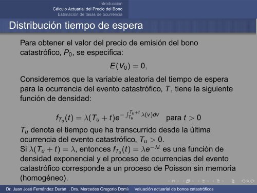 Valuación actuarial de bonos catastróficos - ITAM