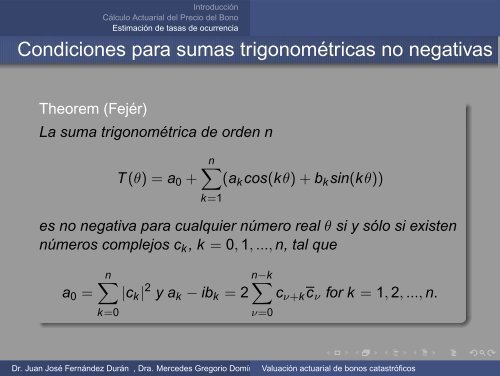 Valuación actuarial de bonos catastróficos - ITAM