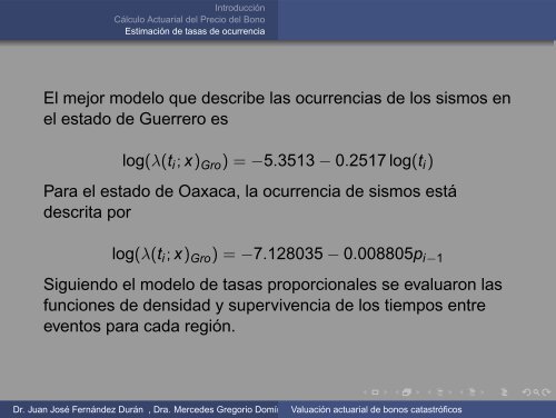 Valuación actuarial de bonos catastróficos - ITAM