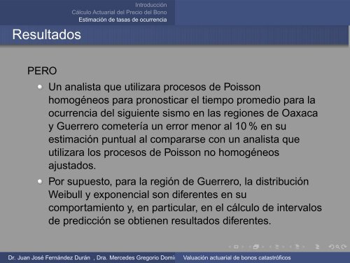 Valuación actuarial de bonos catastróficos - ITAM