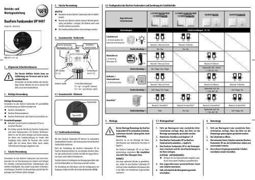 Bedienungsanleitung DuoFern Funksender UP (9497) - Rademacher