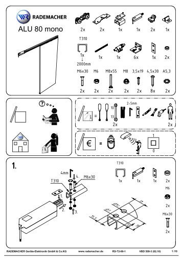 Montageanleitung RS-OpenDo T2-80-1 Alu80 Mono - Rademacher