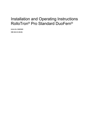 VBD 462-4_RolloTron Pro Standard ... - Rademacher