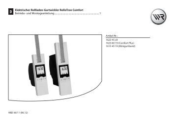 Elektrischer Rollladen-Gurtwickler RolloTron Comfort ... - Rademacher