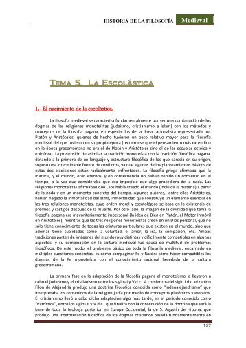 Tema 5. La Escolástica - inicio