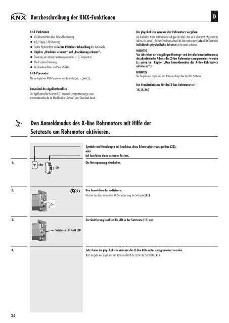 Bedienungsanleitung RolloTube X-line - Rademacher