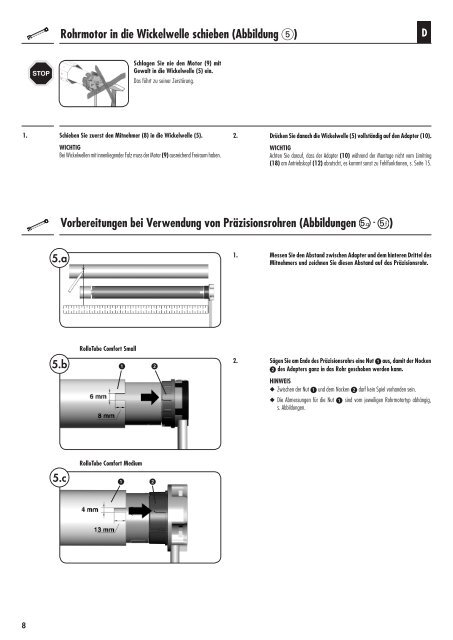 und Montageanleitung von RADEMACHER Rohrmotoren ...