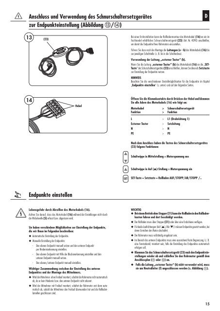 EN Installation and operation instructions for RADEMACHER X-line ...