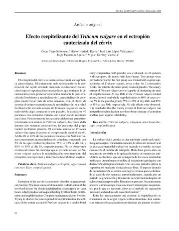 Efecto reepitelizante del Triticum vulgare en el ectropión ... - E-journal