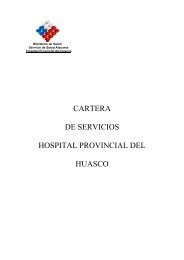CARTERA DE SERVICIOS HOSPITAL PROVINCIAL DEL HUASCO