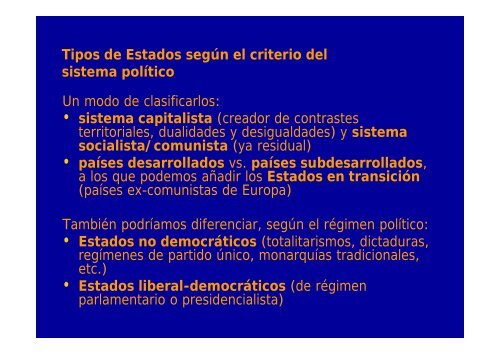 El Estado: Definición y tipos. La organización del territorio estatal