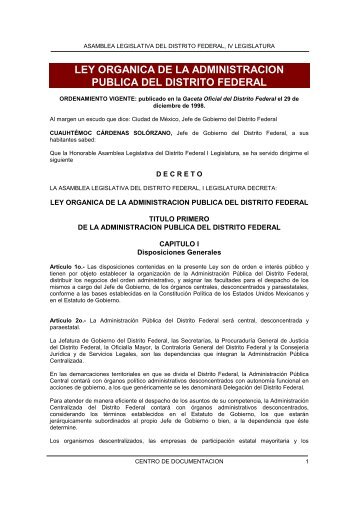 Ley Orgánica de la Administración Pública del Distrito Federal