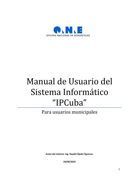 Manual de Usuario del Sistema Informático “IPCuba” - Oficina ...