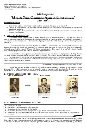 “El nuevo Orden Conservador: Época de los tres decenios”