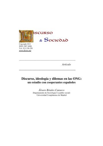 Discurso, ideología y dilemas en las ONG: un estudio con ...