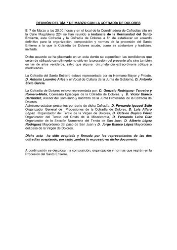 el Acta de la REUNIÓN en formato PDF - Cofradía de Caballeros del ...