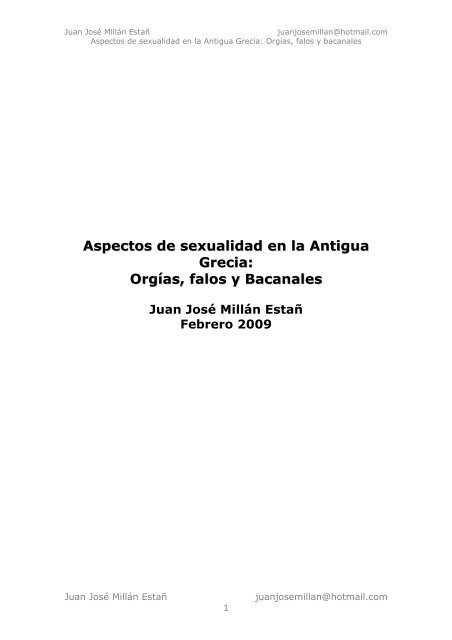 Aspectos de sexualidad en la Antigua Grecia ... - Juan José Millán