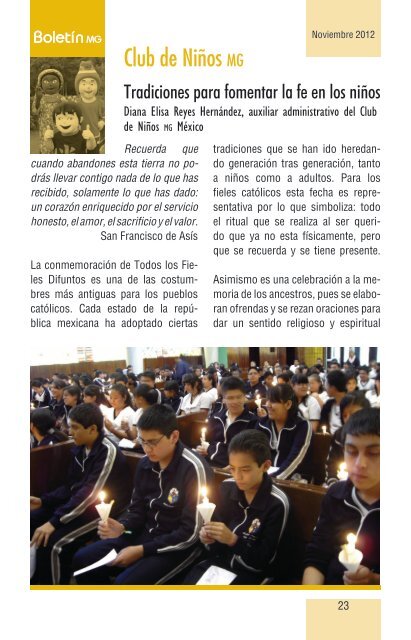 noviembre - Comunicación MG - Misioneros de Guadalupe