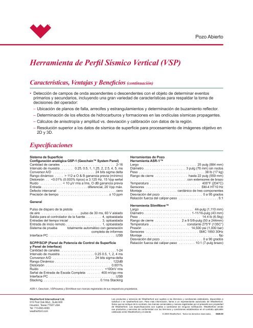 Servicios de Wireline para Pozo Abierto - Weatherford International