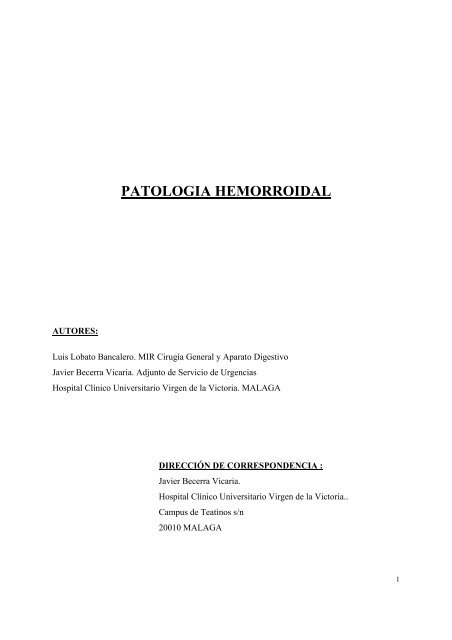 PATOLOGIA HEMORROIDAL