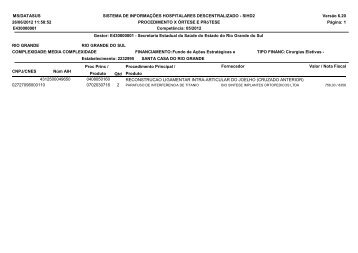 procedimento x ortese e protese - Secretaria Estadual da Saúde do ...