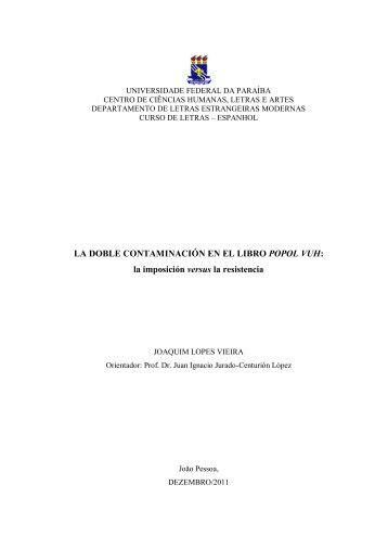 LA DOBLE CONTAMINACIÓN EN EL LIBRO POPOL VUH - CCHLA ...