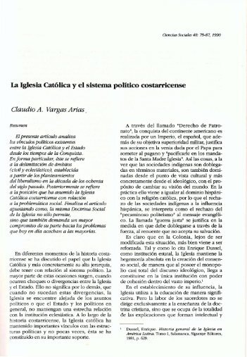 La Iglesia Católica y el sistema político costarricense Claudio A ...