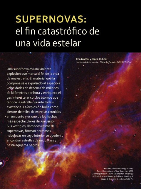 SUPERNOVAS: el fin catastrófico de una vida estelar - IAFE ...