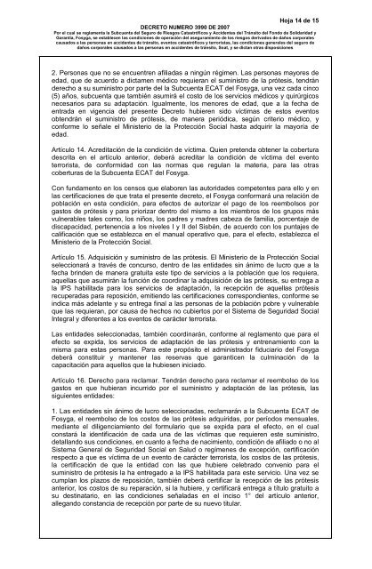 DECRETO NUMERO 3990 DE 2007 - Metrosalud