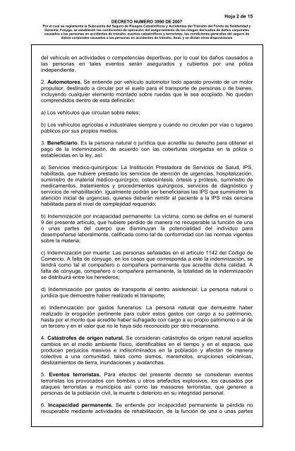 DECRETO NUMERO 3990 DE 2007 - Metrosalud