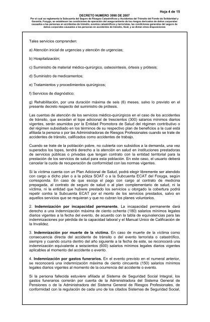 DECRETO NUMERO 3990 DE 2007 - Metrosalud