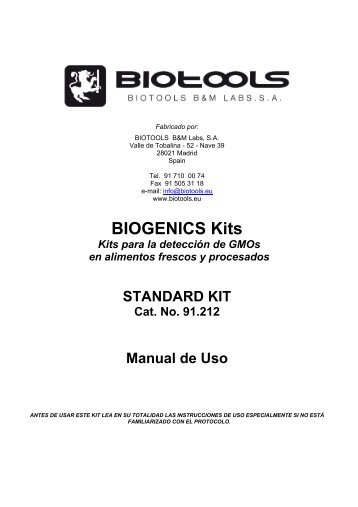 BIOGENICS Kits - Biotools