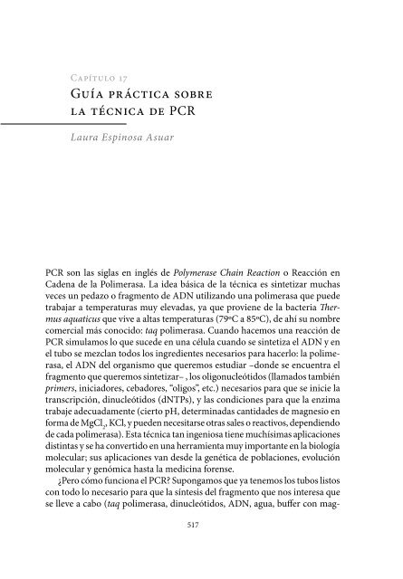 Capítulo 17. Guía práctica sobre la técnica de PCR - Instituto ...