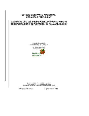 PLANET GOLD S.A. DE C.V. " PROYECTO ... - sinat - Semarnat