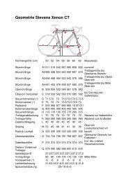 Geometrie Stevens Xenon CT - Radsport Smit
