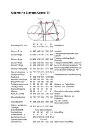 Geometrie Stevens Crono TT - Radsport Smit