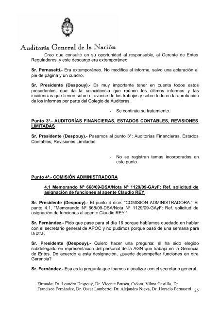 Sesión Ordinaria del 02-12-09 - Auditoría General de la Nación