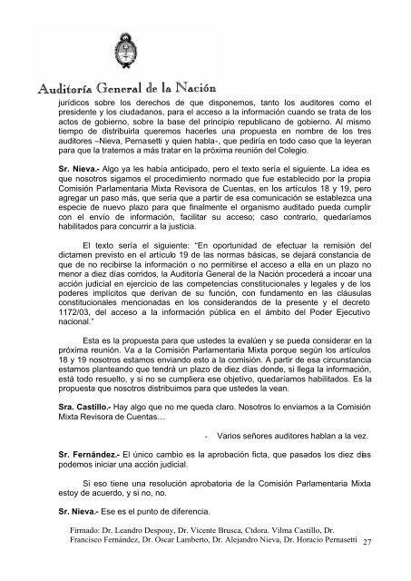 Sesión Ordinaria del 02-12-09 - Auditoría General de la Nación