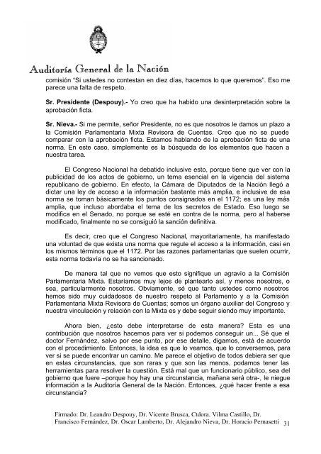 Sesión Ordinaria del 02-12-09 - Auditoría General de la Nación