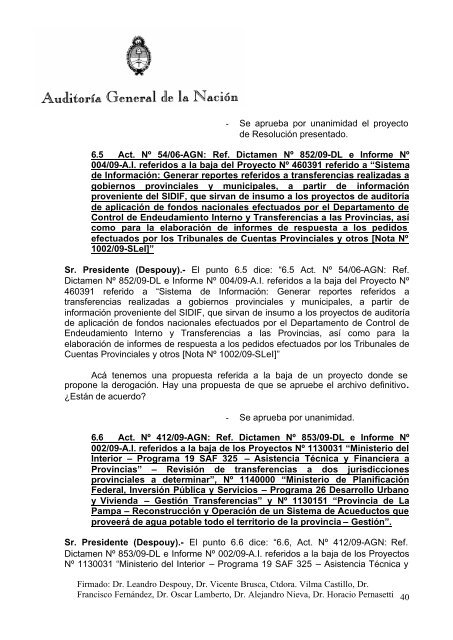 Sesión Ordinaria del 02-12-09 - Auditoría General de la Nación