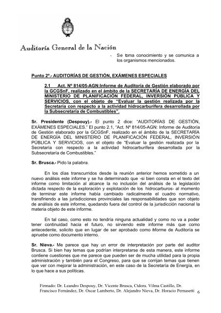 Sesión Ordinaria del 02-12-09 - Auditoría General de la Nación