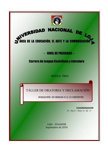 oratoria y declamación - Universidad Nacional de Loja