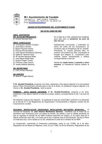 Pleno extraordinario del 28 de junio - MI Ayuntamiento de Caudete