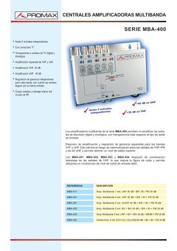 Centrales amplificadoras multibanda: Amplificación ... - Promax