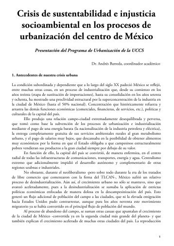 Crisis de sustentabilidad e injusticia socioambiental en los procesos ...