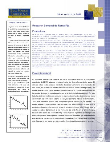 Research Semanal de Renta Fija - Bull Market Brokers SA